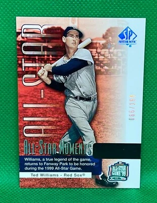2004 UPPER DECK SP AUTHENTIC TED WILLIAMS ALL-STAR MOMENTS SILVER 66/199 RED SOX - Image 1 of 2