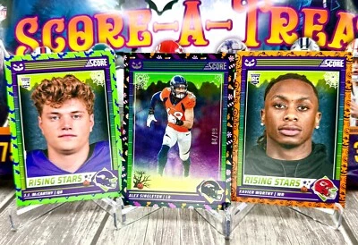2024 Panini SCORE-A-TREAT Football Halloween RISING STARS GREEN BATS & MORE! - Image 1 of 4
