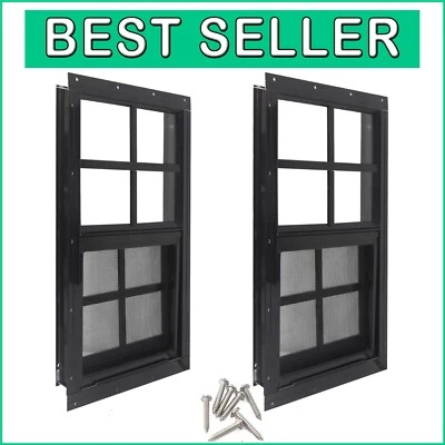 Versatile 2-Pack Sliding Windows for Sheds, Playhouses & Garages - Easy Install - Image 1 of 4