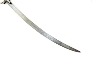 Sword Talwar Damascus Steel Blade Silver Wire Koftgari Inlay Horn Handle H990 - Picture 1 of 10