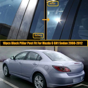 Black Door Side Pillar Posts Window Cover Trim For Mazda 6 Ultra Sedan 2008-2012 - Picture 1 of 12