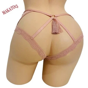 Victorias Secret SMALL Very Sexy Cheeky Strap Solid Lace Panty Light Cinnamon - Picture 1 of 3