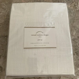 NEW Pottery Barn Foundations Casual Cotton Pole Top Curtain Panel 50x84" Ivory - Picture 1 of 3