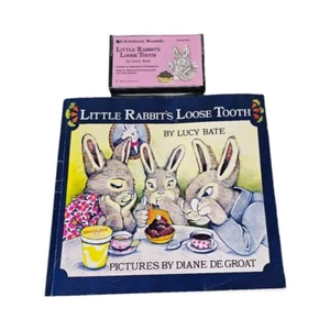 Vintage 1980 Scholastic Records Little Rabbit's Loose Tooth Book With Cassette - Picture 1 of 5