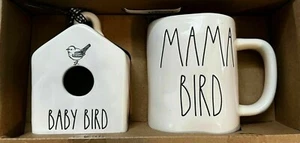 Rae Dunn Mug Set Mini Birdhouse Mug Mama Bird & Baby Bird Gift Set RARE HTF NEW - Picture 1 of 3