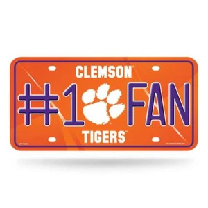 Clemson Tigers #1 Fan License Plate [NEW] NCAA Tag Auto Truck Frame Metal - Picture 1 of 1