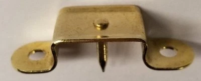 Latón Chapado Acero Pequeño Baúl Manija Lazo Con Pasador - Cuero Antiguo De Colección... Foto 1 de 4