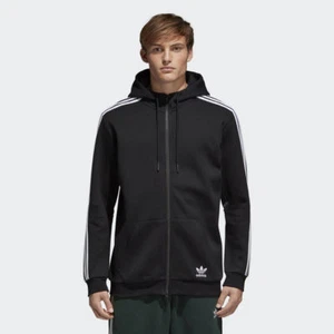 adidas Originals Men's Curated Trefoil Hoodie Full Zip 3 Stripes NEW - Picture 1 of 4
