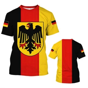 Deutsche Germany Flagge Adler eagle Sports Kurzarm T-Shirt Shirt Polyester - Picture 1 of 2