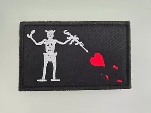 Black Beard with Weapon Pirate Morale Blackbeard Embroidered Hook Loop Patch - Picture 1 of 2