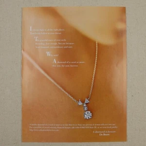 Vintage De Beers Jewelry Print Ad 1997 Paper Magazine Clipping Diamond Forever - Picture 1 of 6