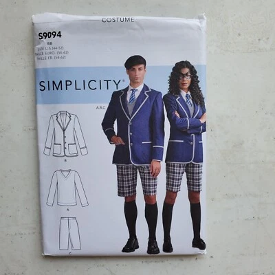 Simplicity Pattern S9094 Unisex Costume School Uniform Size 44 46 48 50 52 UNCUT - Image 1 of 4