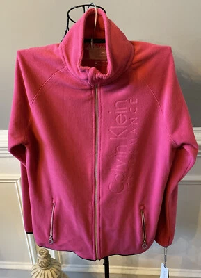 Chaqueta Calvin Klein Performance Mujer Grande Rosa Polar Cremallera Logo Abrigo Nueva con Etiquetas Foto 1 de 4