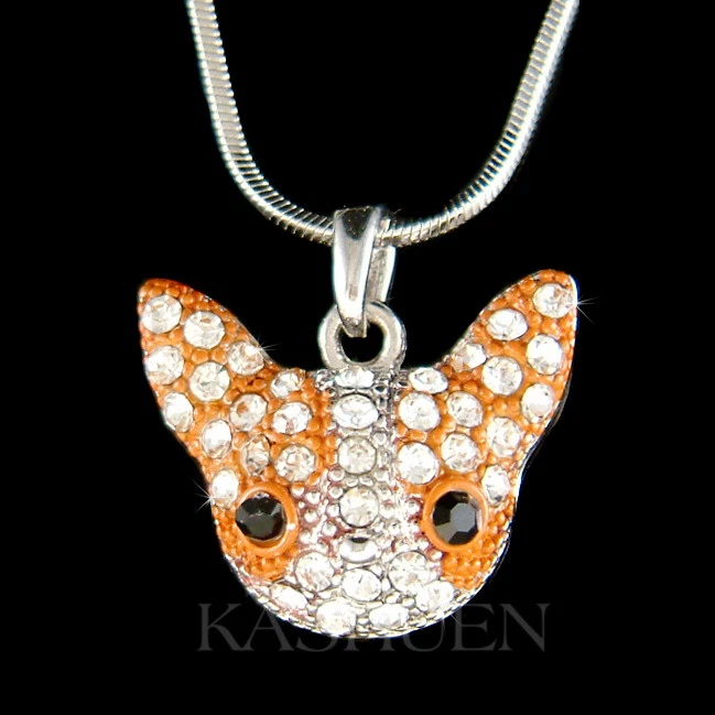 Chihuahua Chi Miniatur Pinscher Mit Swarovski Kristall Welpen Hund Halskette - Bild 1 von 1