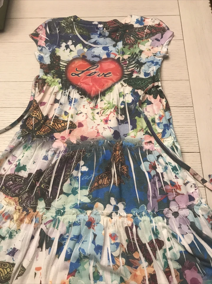 Limited Too Vintage Dress Girls 8 Love Knit Tiered A-Line Tie Back Pullover  - Image 1 of 4