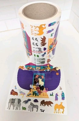Juego de hojas de colección 1998 Roll Of Mrs. Grossman’s Stickers By The Yard Noah’s Ark Mod Foto 1 de 4