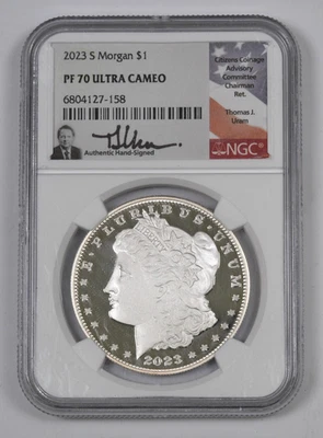 2023-S $1 Proof Silver Morgan Dollar NGC PF 70 Ultra Cameo Uram Signature - Image 1 of 2