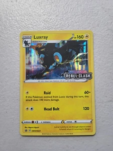 Luxray NUEVO SWSH023 Rebel Clash Prerelease Holo Black Star Promo Tarjeta Pokémon Casi Nuevo - Imagen 1 de 2