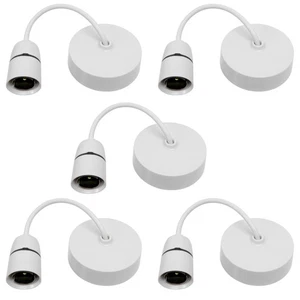 5 x Ceiling Rose Pendant Light Fitting 6 Inch Bayonet White 6" B22 Bulb Holder - Picture 1 of 10