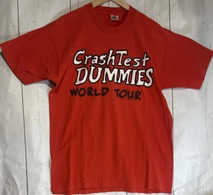 VTG 1994 Crash Test Dummies World Tour Red Shirt Size Large Distressed Made USA - Picture 1 of 7