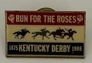 De colección 1986 Kentucky Derby “Run For The Roses” Solapa Pin Botón Recuerdo - Imagen 1 de 5