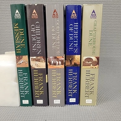 5 Dune Books 2-6 Frank Herbert Lot Berkley ACE Sci-Fi Foto 1 de 4