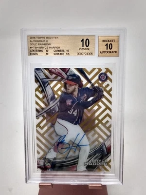 2016 TOPPS HIGH TEK BRYCE HARPER AUTO 22/50 BGS 10 - Image 1 of 4