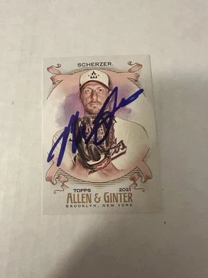 2021 Topps Allen & Ginter's Max Scherzer #52 IP Auto - Image 1 of 2