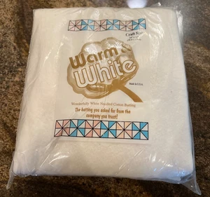 WARM COMPANY warm & weiß genadelt Baumwolle Watte Handarbeit Größe 34"x45" NEU - Bild 1 von 6