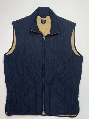 J Crew Quilted Vest Navy Full Zip Insulated Jacket Outerwear Men's Small - Image 1 of 4