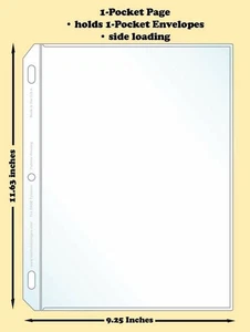 Best Hobby Pages 1-Pocket Traditional Polypropylene Archival Page Pack of 25 - Picture 1 of 1