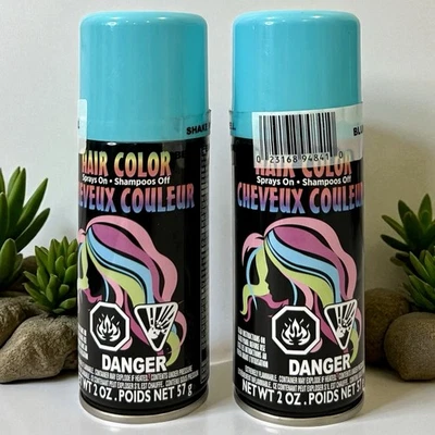 Fun World Temporal Color de Cabello Azul Spray Champú Out Disfraz Halloween Paquete de 2 Foto 1 de 4