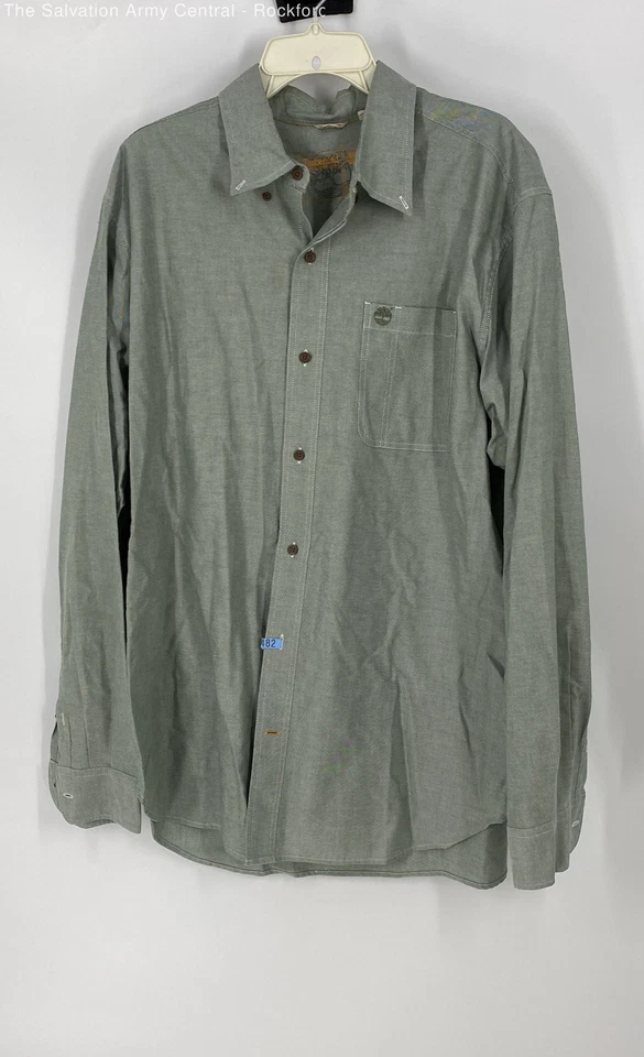 Timberland Mens Green Cotton Regular Fit Long Sleeve Button-Up Shirt Size XL - Image 1 of 4