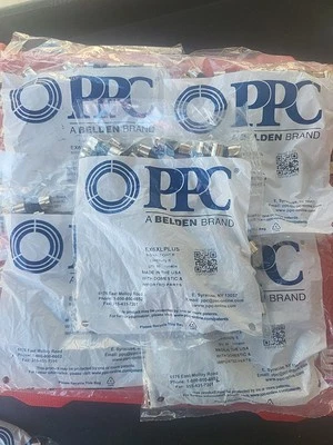 (50X5) PPC EX6XLPLUS RG6 Universal Compression Connectors - 5 BAGS of 50 - Image 1 of 4