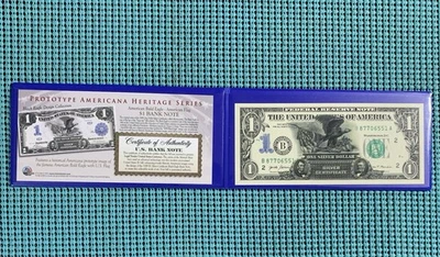 1899 Black Eagle Prototype designed Colorized $1 Bill U.S. Legal Tender Currency - Image 1 of 4