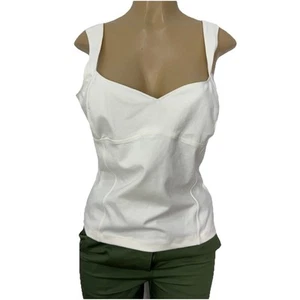 Camiseta sin mangas Free People marfil cuello corazón sudor para mujer talla L informal camisola - Imagen 1 de 14