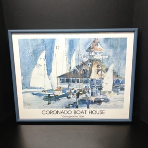 Impresión artística enmarcada Coronado Boat House de Georgeanna Lipe, 17,5x22" - Imagen 1 de 2