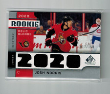 2020-21 SP Game Used Rookie Relic Blends Jersey Josh Norris 017/150
