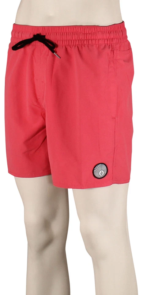 Volcom Lido Solid Volley Shorts - Washed Ruby - New - Image 1 of 1