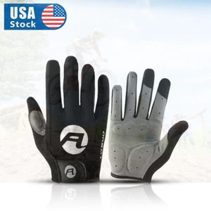 Breathable Full Finger Glove Cycling Gel Pad Touch Screen Gloves for Men Women - Picture 1 of 16