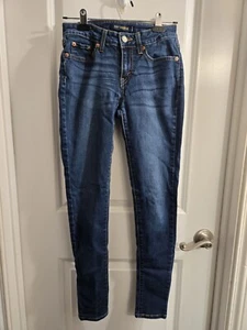 Levi's 535 Legging Jeans Blue Whiskers Teen Girl  Size 16  - Picture 1 of 7