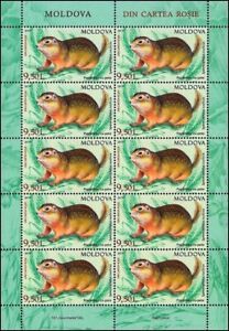 2019 Moldova stamps! Fauna, Red Book, Wild Animals, GROUND SQUIRREL, 2019, 10v