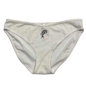 NWT VICTORIA'S SECRET PINK Bikini Pantie Sz M-L-XXL White Black Spider Halloween - Picture 1 of 6
