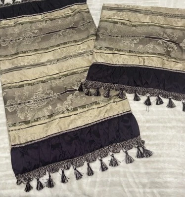 Juego de 2 fundas de almohada JCP Home Chris Madden elegante borla King púrpura 21 x 37 pulgadas Foto 1 de 4