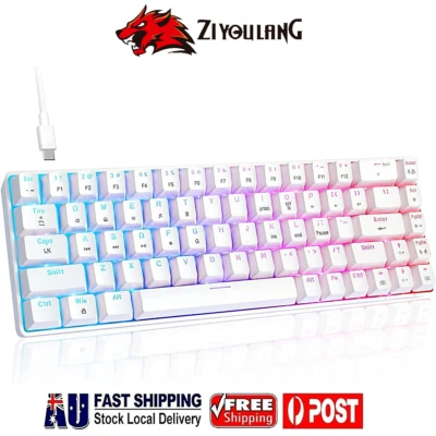 Wired 68 Keys 60% Mechanical Gaming Keyboard RGB LED Backlit For PC MAC PS4 PS5 - image 1 of 4