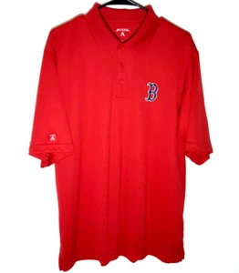 Boston Red Sox Polo Shirt Golf Short Sleeve Polyester Performance Mens Large - Picture 1 of 7