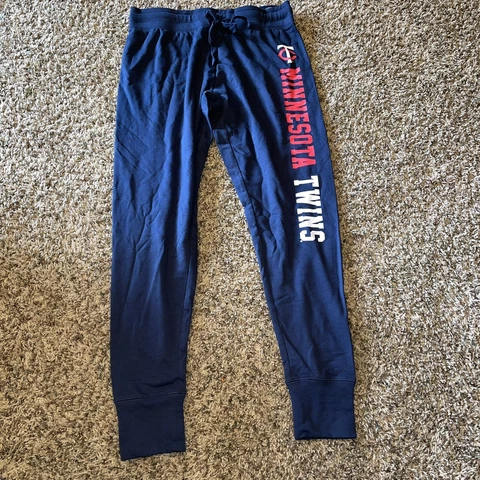 NWT Minnesota Twins Baseball MLB Jogger Pants Women's Small Navy Blue New Cover