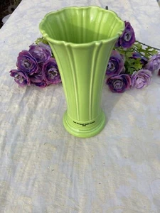 FIESTA NEW Retired CHARTREUSE lime green VASE 9-5/8” FLARED VASE Fiestaware - Picture 1 of 2