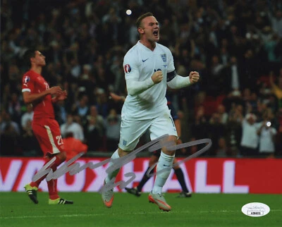 Foto firmada autografiada por Wayne Rooney de Inglaterra 8x10 EPL certificado de autenticidad JSA #5 Foto 1 de 2