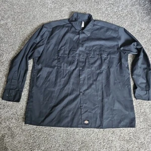 Dickies Long Sleeve Button Down Mens Size 2XL Black Casual Work Shirt - Picture 1 of 7